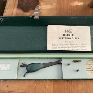 VINTAGE KEUFFEL & ESSER K&E DORIC 8915 KIT - DRAWING LETTERING KIT